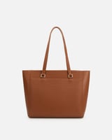 طقم شنطة نسائية من الجلد بلون بني