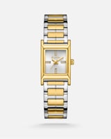 ساعة نسائية ستيل بلون فضي وذهبي