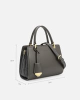 شنطة نسائية أنيقة جلد بلون رمادي