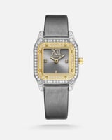 ساعة نسائية جلد بلون رمادي