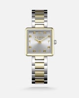 ساعة نسائية ستيل بلون فضي وذهبي