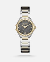 ساعة نسائية إلڤي ستيل بلون فضي وذهبي