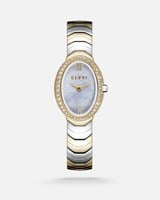 ساعة نسائيه جذابه بلون فضي وذهبي