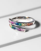 خاتم نسائي بتصميم كلاسيك بلون فضي