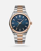 ساعة رجالية ستيل باللون الفضي و الروز قولد