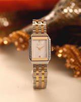 ساعة نسائيه ستيل بلون فضي وذهبي