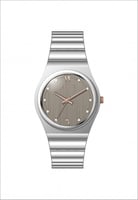 ساعة نسائيه بتصميم تقليدي وعملي من الستيل باللون ا...