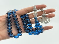 سبحة فاتوران أزرق شفاف طربزونة