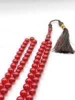 سبحة زعفران أحمر كركوشة يدوية