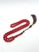 سبحة زعفران أحمر كركوشة يدوية