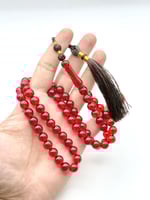 سبحة زعفران أحمر كركوشة يدوية