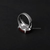 خاتم ملكي مخالب فضة عيار 925 - عنابي