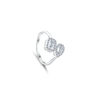 خاتم فضة نسائي بتصميم إيطالي مرصع بزركون أبيض