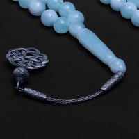 سبحة بكالايت طربزون فضة - لون سماوي