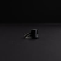 خاتم رجالي فضة عيار 925 - حجر زركون أسود