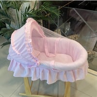 هندول مواليد مع قاعده خشبيه هزاز - لون وردي