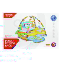 مفرش ألعاب اطفال دائري مع بيانو- لون أزرق