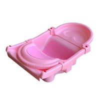 حوض استحمام للمواليد قابل للطي - لون وردي