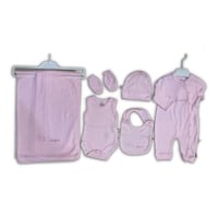 طقم مواليد حديث الولاده 6 قطع صناعه تركيه - لون ور...