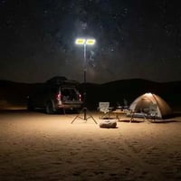 لمبة سنارة مزدوجة للتخييم مع قاعدة ثلاثية قوية وأض...