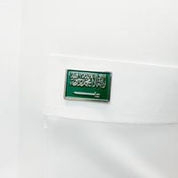 بروش علم السعودية ( معدن ) اخضر وذهبي