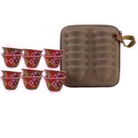 شنطة فناجين قهوة وشاي أنيقة وفاخرة مع 12 من الأكوا...