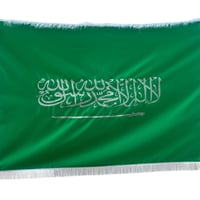 علم المملكة العربية السعودية كبير تطريز فضي مع أطر...