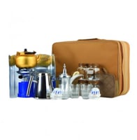 شنطة رحلات عزبة شاي وقهوه مكتملة بطانة PVC ( 28 قط...