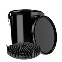 سطل غسيل سيارات أسود 20 لتر مع شبكة وغطاء