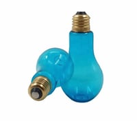 علب عصير زجاج ملونه بشكل لمبة