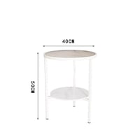 طاولة بيضاء - رفين