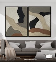 لوحات ثنائيه - تجريدية أجنحة ذهبية