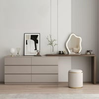 تسريحة مع خزائن جانبية كبيرة, 4 قطع