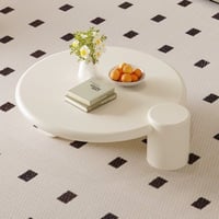 طاولة قهوة متداخلة ، ابيض