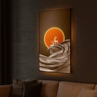 لوحة جدارية LED - شمس وغزال