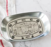 صحن تقديم المنيوم ، بتصميم قهوه