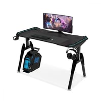 طاولة وكرسي قيمنق ، ابيض/اسود