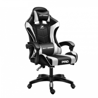 طاولة وكرسي قيمنق ، ابيض/اسود