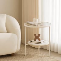 طاولة بيضاء - رفين