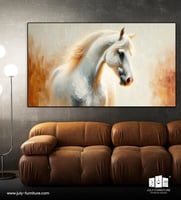 لوحة جدارية , خيل ابيض