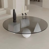 طاولة قهوة دائرية، باربع اشكال هندسية - 100 سم