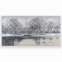 لوحة حائط عصرية كانفس مزودة بإطار خشبي مخفي