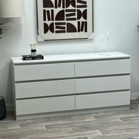 تسريحه خشبيه مكونه من 6 ادراج ابيض