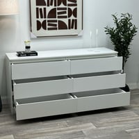 تسريحه خشبيه مكونه من 6 ادراج ابيض