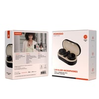 ميكروفون لاسلكي مزدوج مع علبة شحن من بورودو