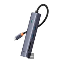 بيسوس - محول منافذ 7 في 1 - رمادي فلكي