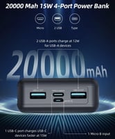 بكج راف باور بطارية 10000 ملي امبير قوة 15 + بطاري...