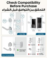 يوفي - قفل الباب الذكيE110 مع Wi-Fi مدمج - اسود