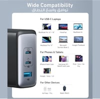 شاحن جداري أنكر بقوة 100 واط بمنفذين تايب سي بتقني...