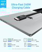 سلك انكر بقوة 240 واط تايب سي الى تايب سي بطول 1.8...